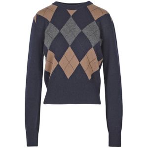 Jucca - Truien & Vesten - Veelkleurig - Trui met Ruitpatroon - Wol