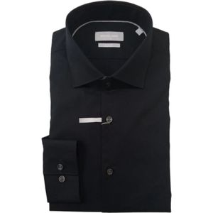 Michael Kors - Overhemd - Zwart - Katoen - Slim Fit - Franse Kraag