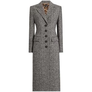 Dolce & Gabbana, Dames, Mantels, Grijs, Maat: S Wol,