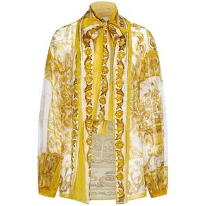 Dolce & Gabbana, Dames, Blouses & Shirts, Veelkleurig, Maat: XS Zijde,