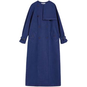 Max Mara, Dames, Mantels, Blauw, Maat: 3XS Katoen,