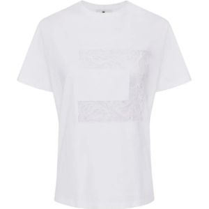 Elisabetta Franchi, Dames, Tops, Wit, Maat: XL Jersey,