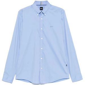 Hugo, Heren, Overhemden, Blauw, Maat: M Katoen,