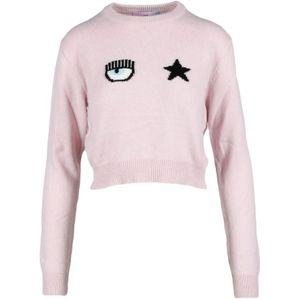 Chiara Ferragni Collection, Dames, Truien, Roze, Maat: XS Wol,
