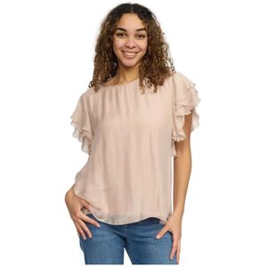 2-Biz, Dames, Blouses & Shirts, Roze, Maat: L Zijde,