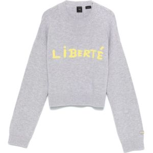 Pinko, Dames, Truien, Grijs, Maat: XS Wol,