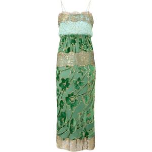 Roberto Cavalli, Dames, Jurken, Groen, Maat: M Zijde,