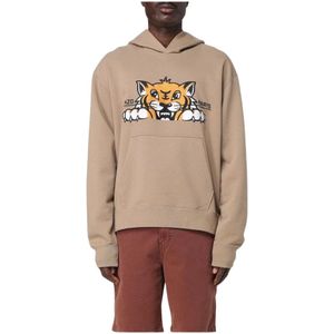 Kenzo, Heren, Sweatshirts & Hoodies, Bruin, Maat: S Katoen,
