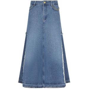 Ganni, Dames, Rokken, Blauw, Maat: L Denim,