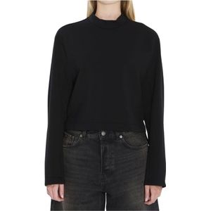 Moncler, Dames, Sweatshirts & Hoodies, Zwart, Maat: XS Viscose,