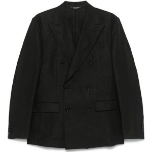 Dolce & Gabbana, Heren, Jassen, Zwart, Maat: XL