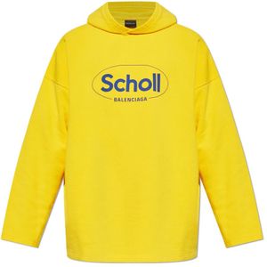 Balenciaga, Heren, Sweatshirts & Hoodies, Geel, Maat: XS Katoen,