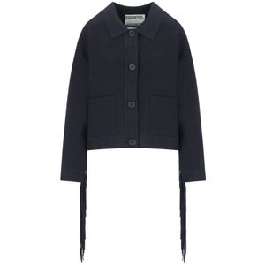 Essentiel Antwerp, Dames, Jassen, Blauw, Maat: S Viscose,