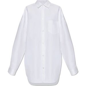 Balenciaga, Dames, Blouses & Shirts, Wit, Maat: S Katoen,