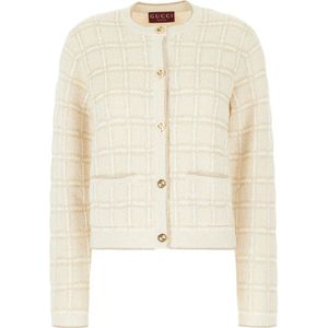 Gucci, Dames, Truien, Wit, Maat: S Wol,