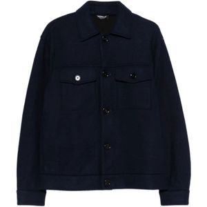 Dondup, Heren, Jassen, Blauw, Maat: L Wol,