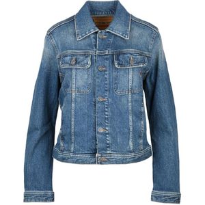 Diesel, Dames, Jassen, Blauw, Maat: XS Denim,