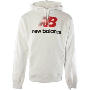 New Balance, Heren, Sweatshirts & Hoodies, Wit, Maat: L Katoen,