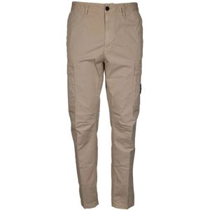 Stone Island, Heren, Broeken, Beige, Maat: W36 Katoen,