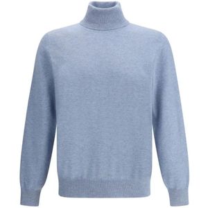 Brunello Cucinelli, Heren, Truien, Blauw, Maat: 2XL Kasjmier,