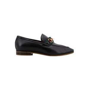 Gucci Zwarte Leren Loafer met Horsebit Detail , Black , Heren , Maat: 43 1/2 EU