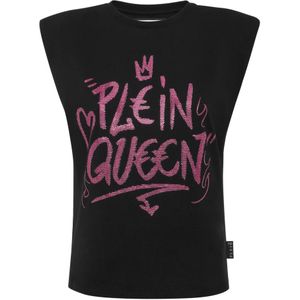 Philipp Plein, Dames, Tops, Zwart, Maat: XS Katoen,