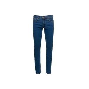 Versace Slim-fit Jeans met Borduursel , Blue , Heren , Maat: W32