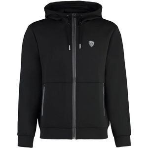 Emporio Armani Ea7, Heren, Sweatshirts & Hoodies, Zwart, Maat: 2XL Viscose,