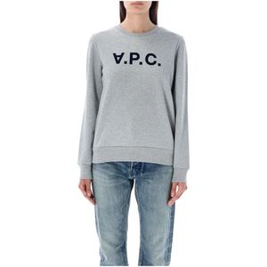 A.p.c., Dames, Sweatshirts & Hoodies, Grijs, Maat: L Katoen,