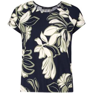 Betty Barclay - Shirt - Crème/Donkergroen/Pastelgroen - Viscose - Bloemenprint