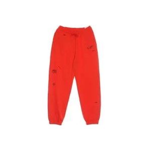 Nike Highrise Fleece Jogger in Chili Rood/Zwart , Red , Dames , Maat: L