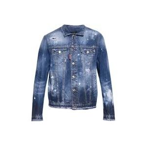 Dsquared2 Stijlvolle Denim Jas voor Heren , Blue , Heren , Maat: L