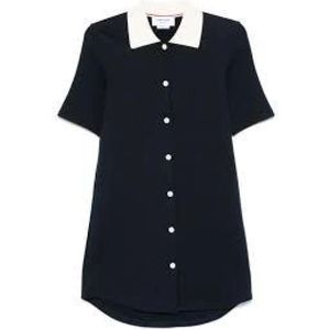 Thom Browne, Dames, Jurken, Blauw, Maat: XS Katoen,