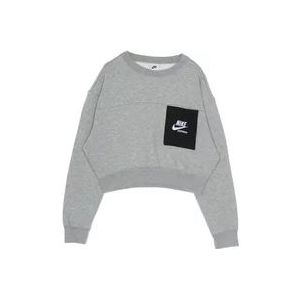 Nike Heritage Fleece Crewneck Sweatshirt voor dames , Gray , Dames , Maat: L