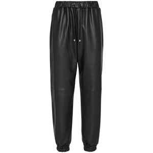 Philipp Plein, Dames, Broeken, Zwart, Maat: L Leer,