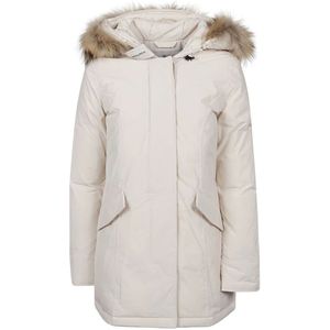 Woolrich Arctische Wasbeer Parka , White , Dames , Maat: M