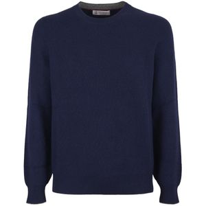 Brunello Cucinelli, Heren, Truien, Blauw, Maat: XL Kasjmier,