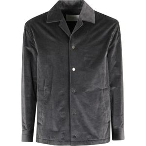 Paolo Pecora, Heren, Jassen, Grijs, Maat: L Katoen,