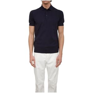 Paolo Pecora, Heren, Tops, Blauw, Maat: XL Katoen,