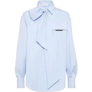 Brunello Cucinelli, Dames, Blouses & Shirts, Blauw, Maat: S Katoen,
