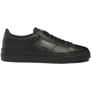 Santoni, Heren, Schoenen, Zwart, Maat: 42 1/2 EU Leer,