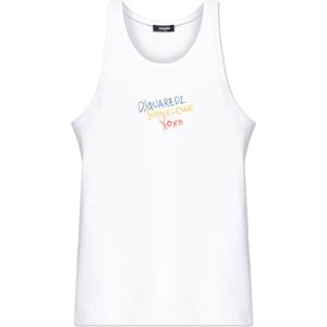 Dsquared2, Heren, Tops, Wit, Maat: XL Katoen,