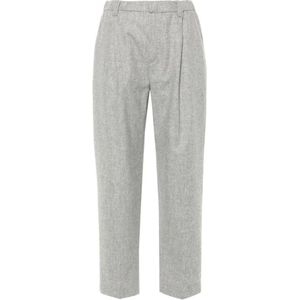 Brunello Cucinelli - Rechte Broek - Mêlee - Wol/Kasjmier - Casual Pasvorm