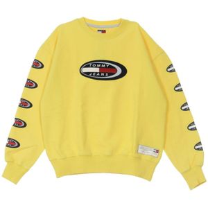 Tommy Hilfiger, Dames, Sweatshirts & Hoodies, Geel, Maat: S Katoen,