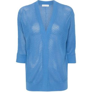 Le Tricot Perugia, Dames, Truien, Blauw, Maat: 3XL Katoen,