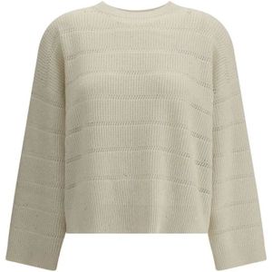 Brunello Cucinelli, Dames, Truien, Grijs, Maat: M Wol,