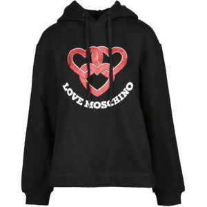 Love Moschino, Dames, Sweatshirts & Hoodies, Zwart, Maat: 2XS Katoen,