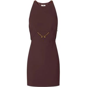 Elisabetta Franchi - Halterjurk - Bruin - Leer - Dames