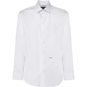 Dsquared2, Heren, Overhemden, Wit, Maat: M Katoen,