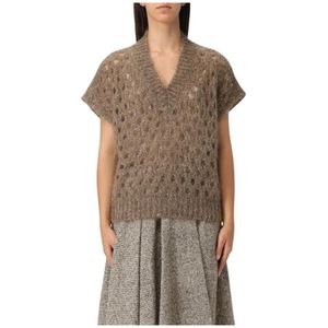 Brunello Cucinelli, Dames, Truien, Beige, Maat: S